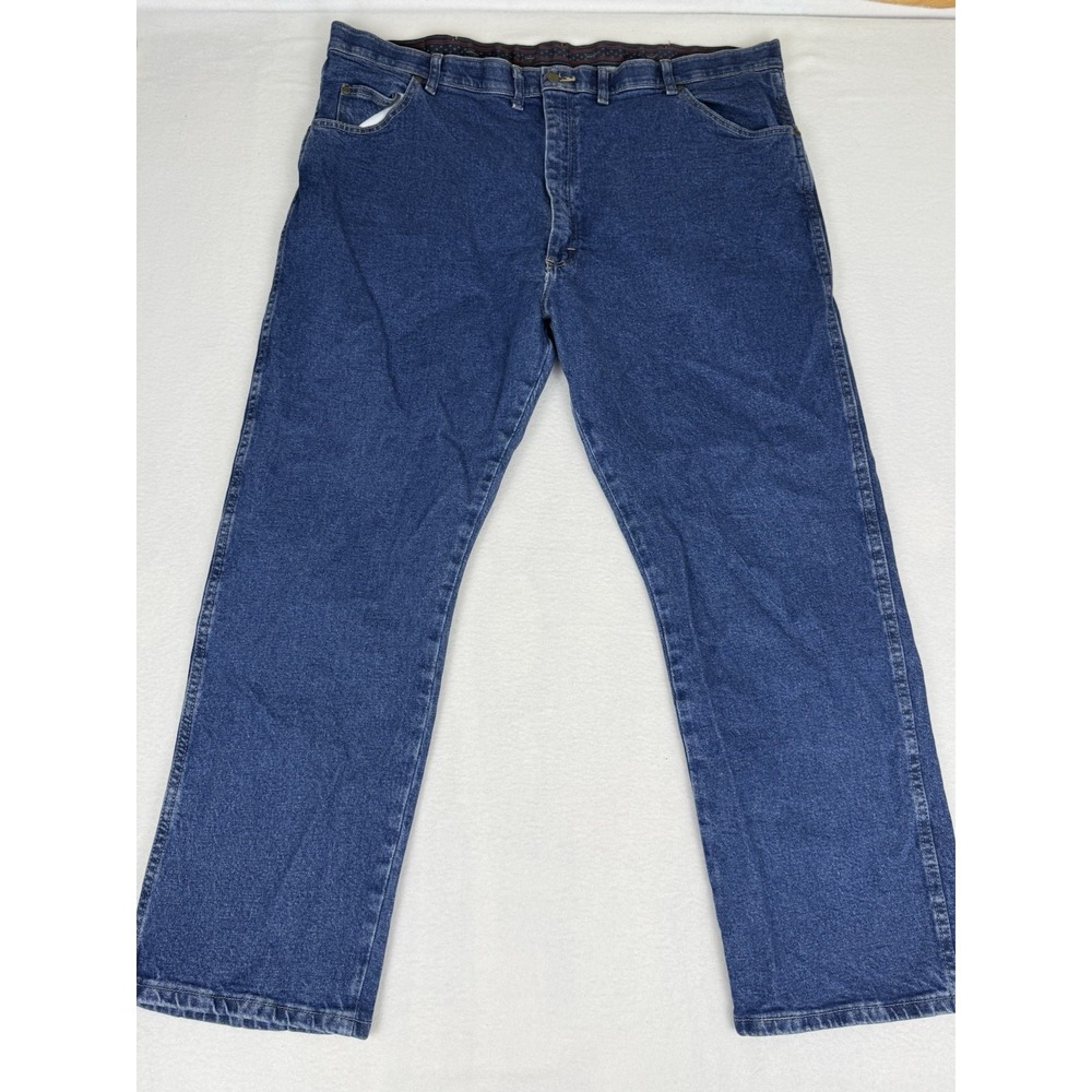 Wrangler Mens Denim Jeans Size 44x30 Regular Fit Blue High Rise 5 Pockets